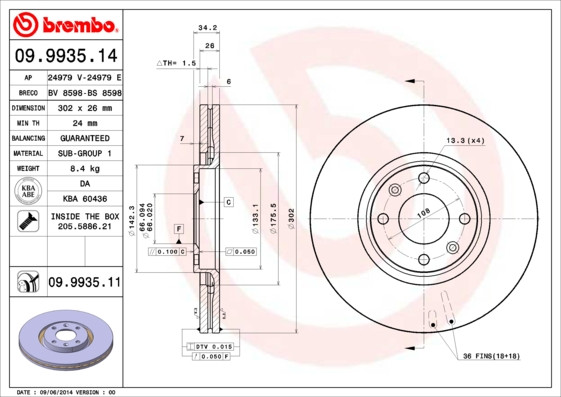 BREMBO Bremsscheibe BREMBO Bremsscheibe