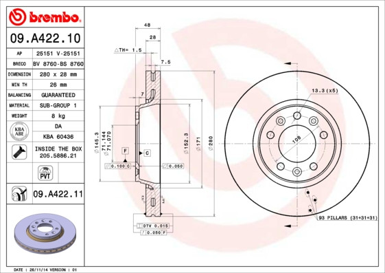 BREMBO Bremsscheibe BREMBO Bremsscheibe