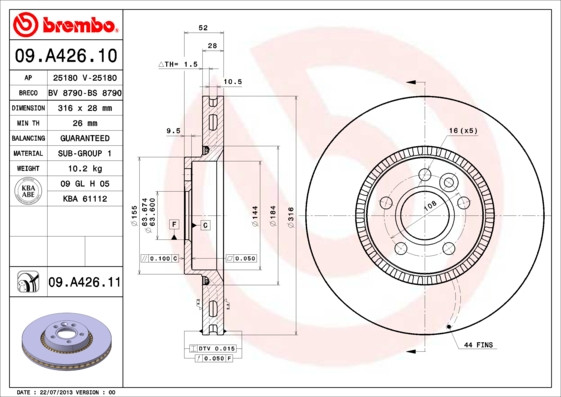 BREMBO Bremsscheibe BREMBO Bremsscheibe