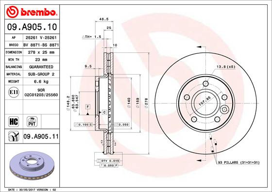 BREMBO Bremsscheibe BREMBO Bremsscheibe