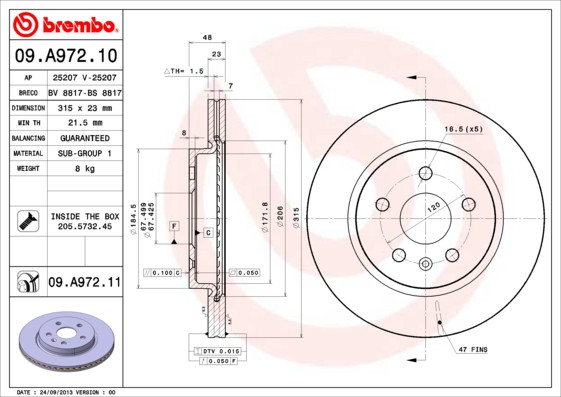 BREMBO Bremsscheibe BREMBO Bremsscheibe