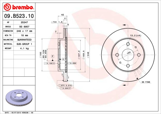 BREMBO Bremsscheibe BREMBO Bremsscheibe