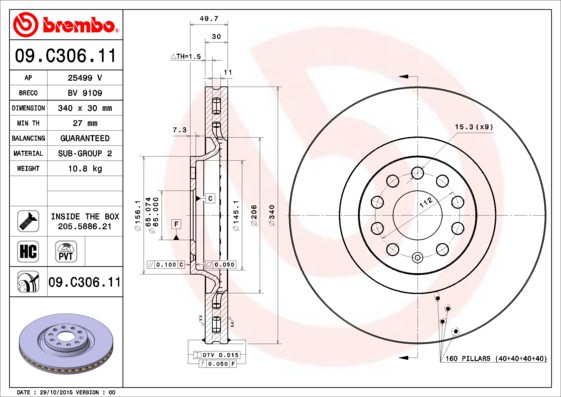 BREMBO Bremsscheibe BREMBO Bremsscheibe