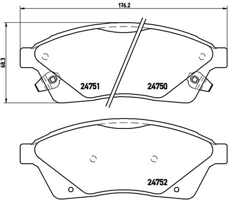 BREMBO Bremsbelagsatz, Scheibenbremse