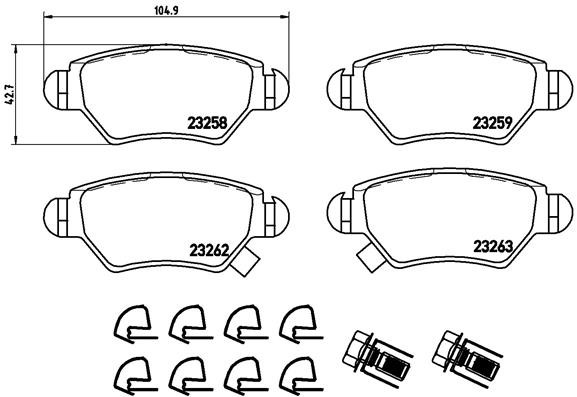 BREMBO Bremsbelagsatz, Scheibenbremse BREMBO Bremsbelagsatz, Scheibenbremse