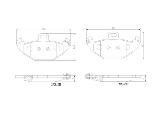 BREMBO Bremsbelagsatz, Scheibenbremse