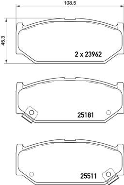 BREMBO Bremsbelagsatz, Scheibenbremse