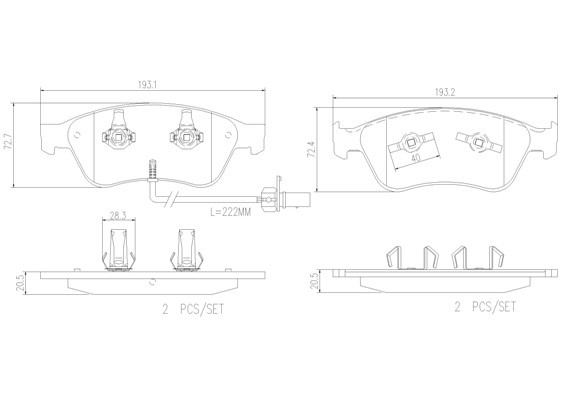 BREMBO Bremsbelagsatz, Scheibenbremse