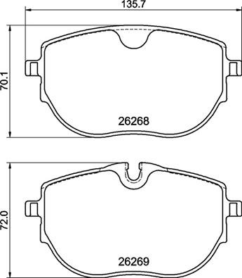 BREMBO Bremsbelagsatz, Scheibenbremse