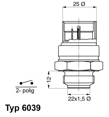 BorgWarner (Wahler) Temperaturschalter, Kühlerlüfter