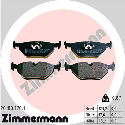 ZIMMERMANN Bremsbelagsatz, Scheibenbremse