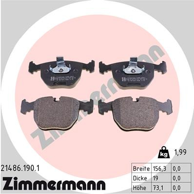 ZIMMERMANN Bremsbelagsatz, Scheibenbremse