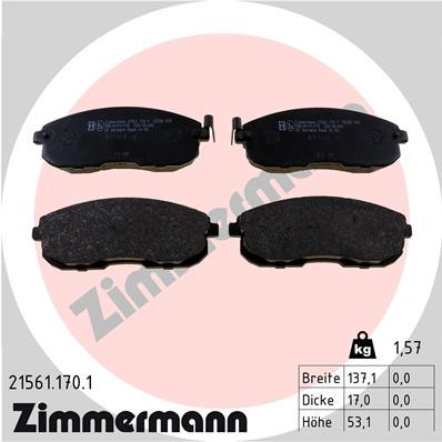 ZIMMERMANN Bremsbelagsatz, Scheibenbremse
