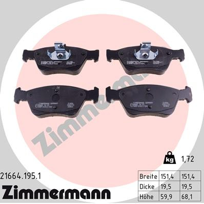 ZIMMERMANN Bremsbelagsatz, Scheibenbremse