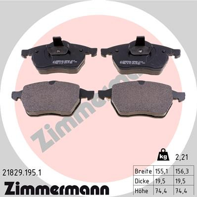 ZIMMERMANN Bremsbelagsatz, Scheibenbremse