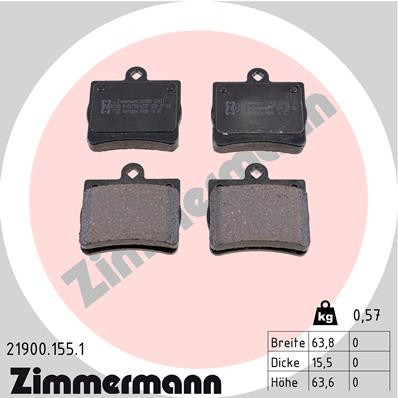 ZIMMERMANN Bremsbelagsatz, Scheibenbremse