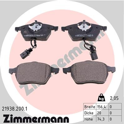 ZIMMERMANN Bremsbelagsatz, Scheibenbremse