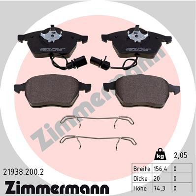 ZIMMERMANN Bremsbelagsatz, Scheibenbremse