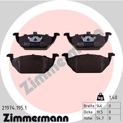 ZIMMERMANN Bremsbelagsatz, Scheibenbremse