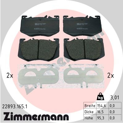 ZIMMERMANN Bremsbelagsatz, Scheibenbremse