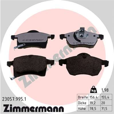 ZIMMERMANN Bremsbelagsatz, Scheibenbremse