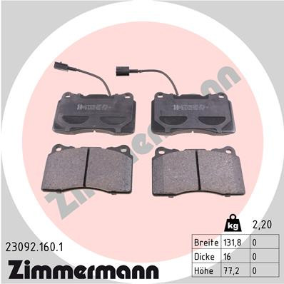 ZIMMERMANN Bremsbelagsatz, Scheibenbremse