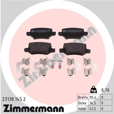 ZIMMERMANN Bremsbelagsatz, Scheibenbremse