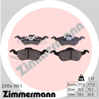 ZIMMERMANN Bremsbelagsatz, Scheibenbremse
