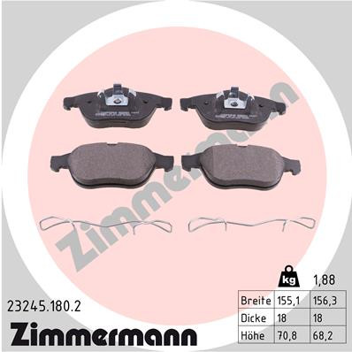 ZIMMERMANN Bremsbelagsatz, Scheibenbremse