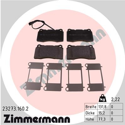 ZIMMERMANN Bremsbelagsatz, Scheibenbremse
