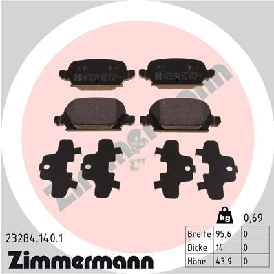 ZIMMERMANN Bremsbelagsatz, Scheibenbremse