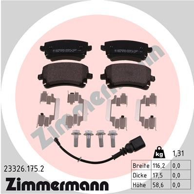 ZIMMERMANN Bremsbelagsatz, Scheibenbremse