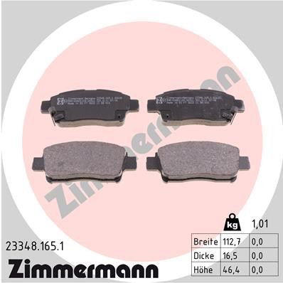 ZIMMERMANN Bremsbelagsatz, Scheibenbremse