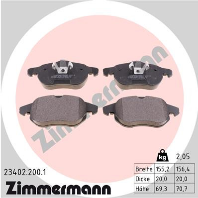 ZIMMERMANN Bremsbelagsatz, Scheibenbremse