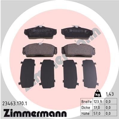 ZIMMERMANN Bremsbelagsatz, Scheibenbremse