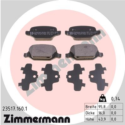 ZIMMERMANN Bremsbelagsatz, Scheibenbremse