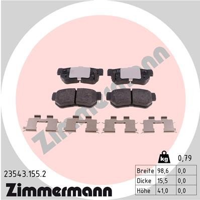 ZIMMERMANN Bremsbelagsatz, Scheibenbremse