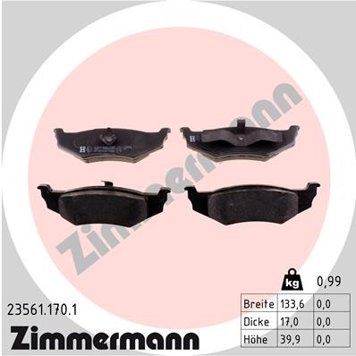 ZIMMERMANN Bremsbelagsatz, Scheibenbremse