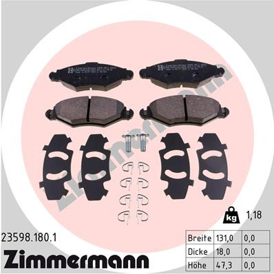 ZIMMERMANN Bremsbelagsatz, Scheibenbremse