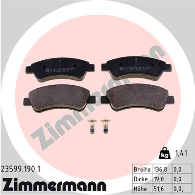 ZIMMERMANN Bremsbelagsatz, Scheibenbremse