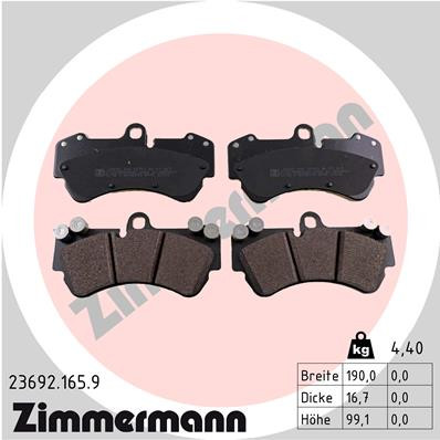 ZIMMERMANN Bremsbelagsatz, Scheibenbremse