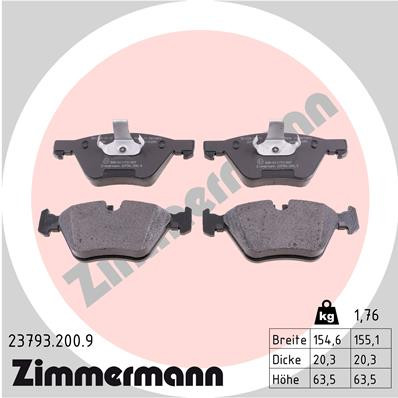 ZIMMERMANN Bremsbelagsatz, Scheibenbremse