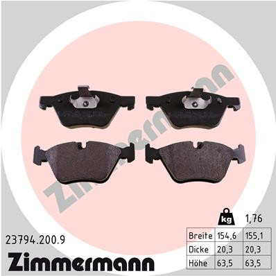 ZIMMERMANN Bremsbelagsatz, Scheibenbremse
