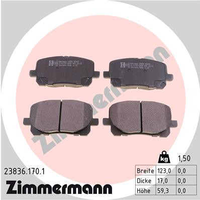 ZIMMERMANN Bremsbelagsatz, Scheibenbremse
