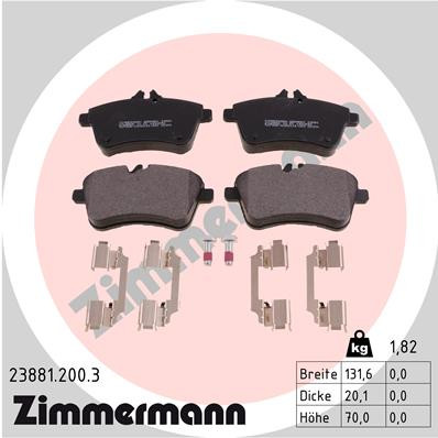 ZIMMERMANN Bremsbelagsatz, Scheibenbremse