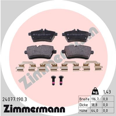 ZIMMERMANN Bremsbelagsatz, Scheibenbremse