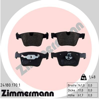 ZIMMERMANN Bremsbelagsatz, Scheibenbremse