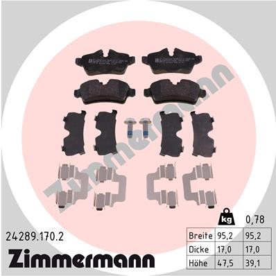 ZIMMERMANN Bremsbelagsatz, Scheibenbremse