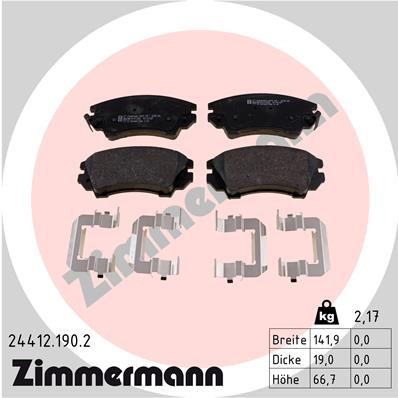 ZIMMERMANN Bremsbelagsatz, Scheibenbremse