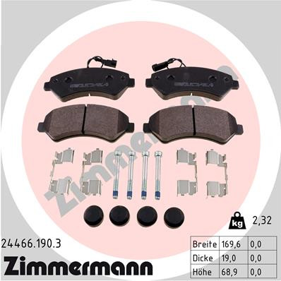 ZIMMERMANN Bremsbelagsatz, Scheibenbremse